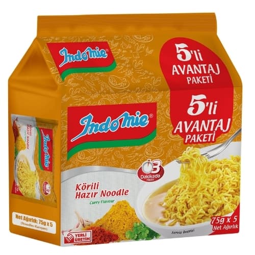 INDOMİE KÖRİLİ NOODLE 5 Lİ PKT